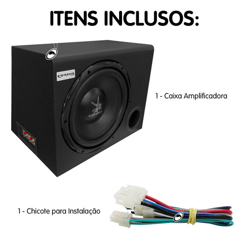 Caixa Amplificada Automotiva Cxs303 12 Pol 350w Rms Corzus