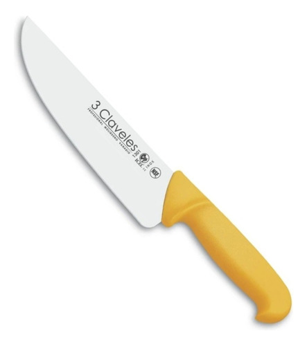 Cuchillo 3 Claveles # 1385 Polip. Amarillo 22 Cms Carnicero