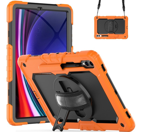 Funda De Silicona + Pc Para Samsung Tab S9 Plus Con Soporte