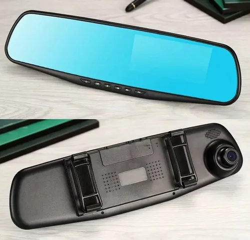 Espejo Retrovisor Cámara Dual Carro Dvr Reversa Full Hd