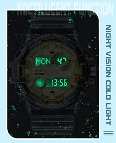 Reloj Militar Multifunción Casual Pantalla Dual Cronómetro C