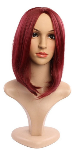 Cabello Liso Corto Bob Rojo Natural