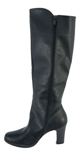 Bota Feminina Piccadilly 131078 Cano Longo Salto Alto Preto