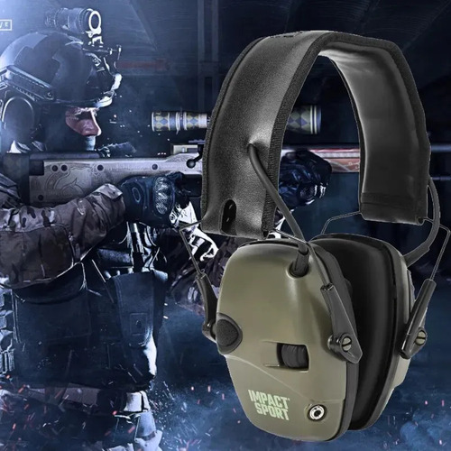 Abafador Eletrônico Auricular Impact Sport Cor Preto-verde