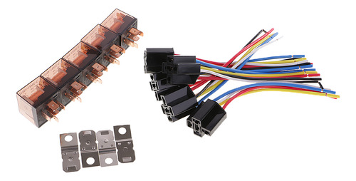 5 Conjunto De 12v 60a Amp Spdt Automotive 5 Pin Y Toma De