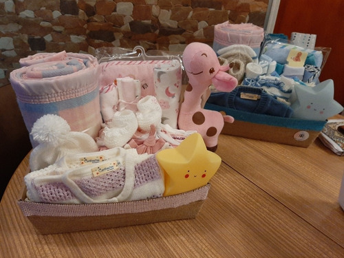 Canasta Original Ajuar Celeste Para Varón Peluche Y Veladora