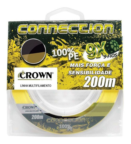 Linha Multi Crown Connection 9x 0,47mm 100lbs 200m - Yellow Cor Amarelo