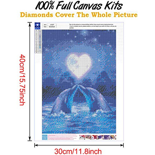 5d Dolphins Diamond Painting By Number Kit For Adult Full