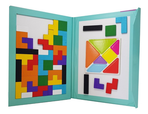 Tangram Tetris Magnético Rompecabezas Didáctico Libro 