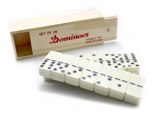 Imagen 1 de 3 de Domino Profesional Caja Madera Juego Fichas Casino Grande