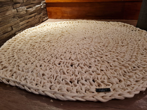 Alfombra Tejida En Crochet Trapillo Totora 80 Cm Philipa