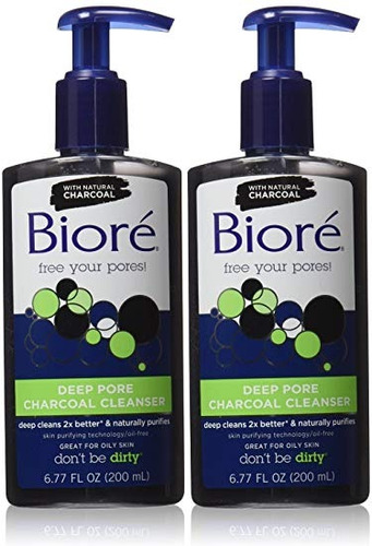 Bioré Deep Pore Limpiador De Carbón, 6,77 Fl Oz - 2 Piezas