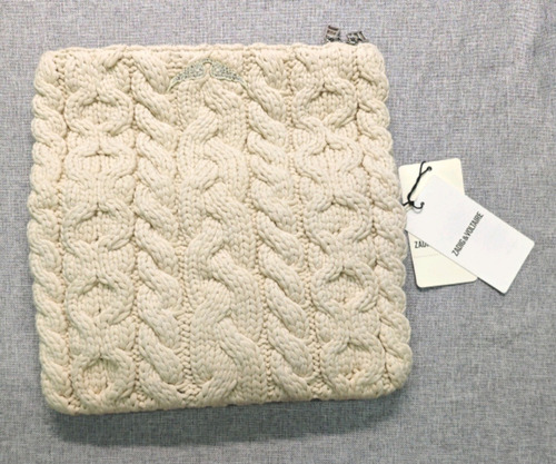 Bolsa Zadig&voltaire Rock Knitted Blanco Tejida Níquel Plateado