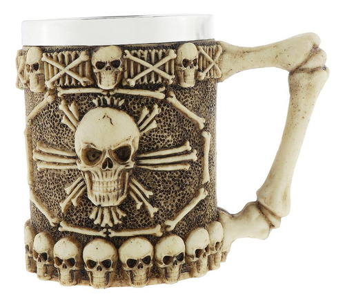 Taza Gothic Skull Bones 3d De 450 Ml Para Bebidas, Café, Cer