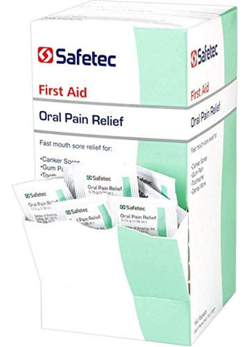 Safetec Alivio Del Dolor Oral, Paquetes De 0.03 Oz, Caja De