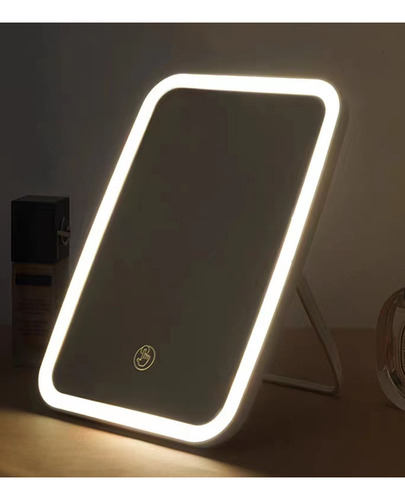 Espejo De Maquillaje Luz Led De 3 Nivele Recargable Usb