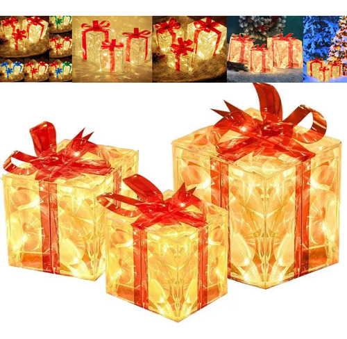 3 Piezas De Caja De Regalo Navideña Y Artículos For Fiestas.