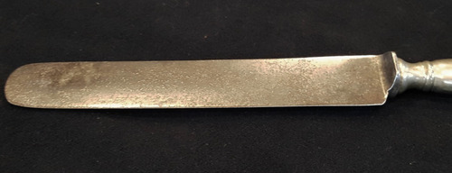 Antiguo Cuchillo De Acero Carbonado, Mango De Alpaca. 24141