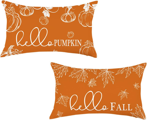 Onway Fundas De Almohada De Otoño, 12 X 20, Juego De 2, Deco