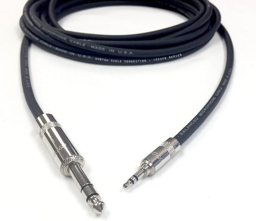 Imagen 6 de 6 de 100 Foot Pro Audio 1/4 Pulgada (6.35 Mm) Trs A 1/8 Pulgada (
