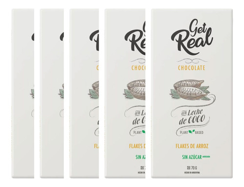 Get Real Chocolate Con Leche De Coco Y Granos De Cafe X 70g