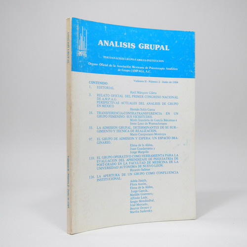 Análisis Grupal Psicoanálisis Grupo #2 Junio 1984 Cb6