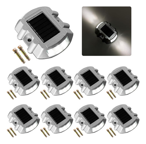 Solar Deck Lights Driveway Dock Lights 8 Pack, Outdoor ...