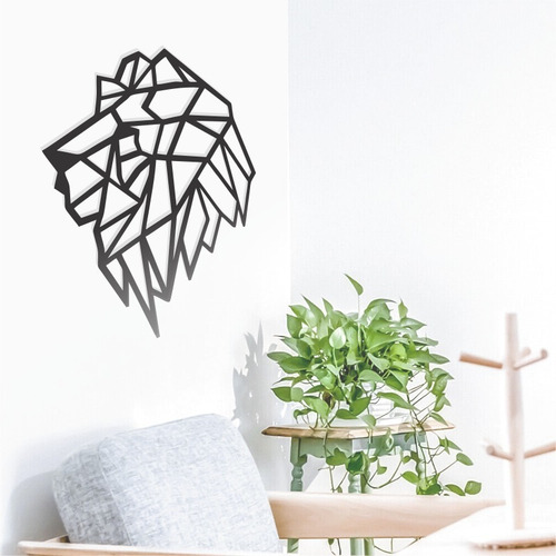 Imagem 4 de 5 de Quadro Decorativo Lobo Leão Raposa Animais Geometricos 60cm