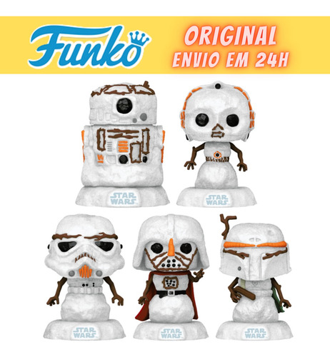 Funko Pop Darth Vader Trooper Boba Fett C-3po R2-d2 - 5 Pack