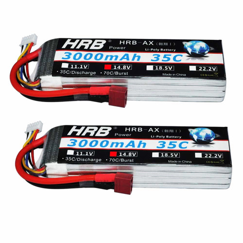 2pcs Hrb 4s 14.8v Batería De Lipo 3000mah C 35 Para Rc Avión