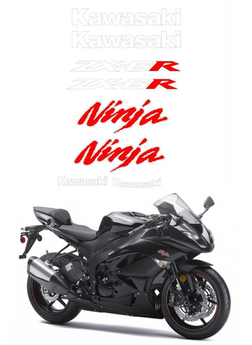 Kit Adesivos Compatível Ninja Zx-6r 2009 A 2011 Preta R934 Cor PADRÃO