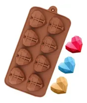 Comprar Molde De Silicón Corazón Diamante Bombones Jabones Resina
