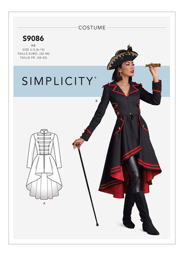 Costura Para Abrigo Disfraz Steampunk Mujer Talla R5