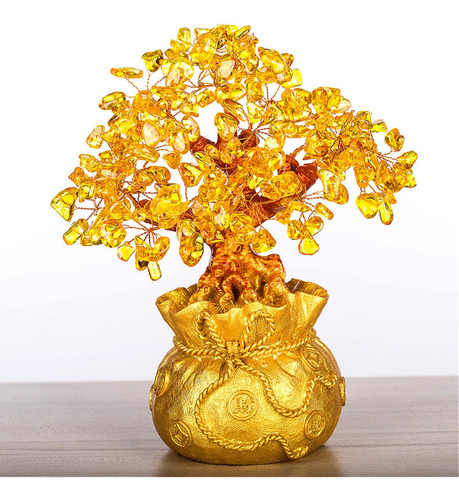 Para Árbol De La Suerte Chino Citrino Cristal Dinero Árbol
