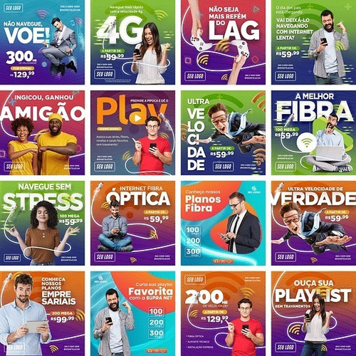 70 Artes Mídias Sociais Provedor De Internet 4.0 Em Psd