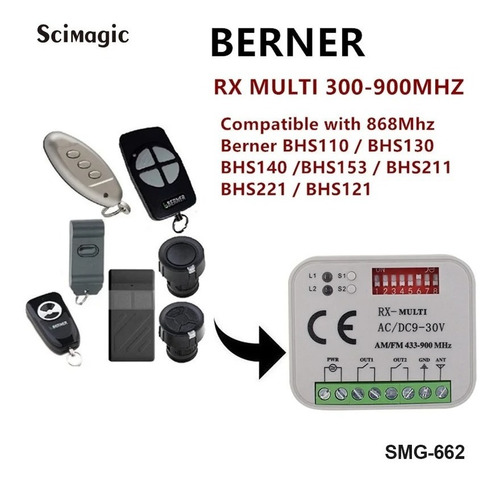 Imagen 2 de 3 de Receptor Control Remoto Universal Para Portones Eléctricos