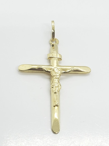 Dije Oro 18k- Cruz Con Cristo Clasica-  1,2 Grs - Di73