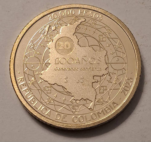 Colombia Moneda 20.000 Año 2023 Pesos Cien Años Del Banco.sc