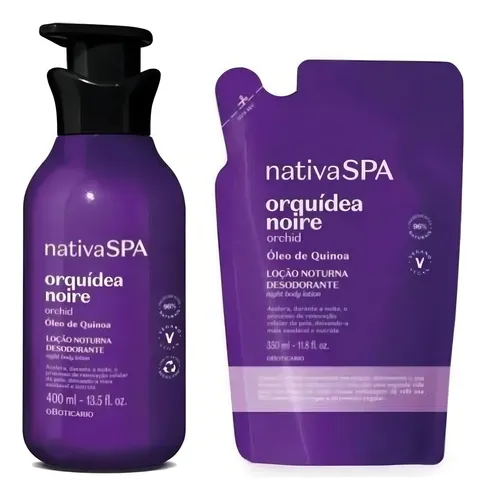 Combo Nativa Spa Orquidea Noire Loção Corporal + Refil 350ml
