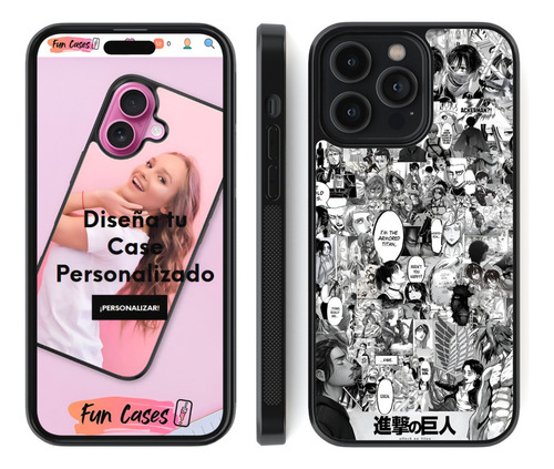Funda Attack On Titan Eren Mikasa Levi Ackerman Armin Hange Negro Motorola G55