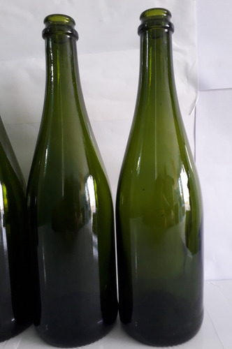 20 Envase Botellas De Vidrio Doble Verde 750ml Con Corcho