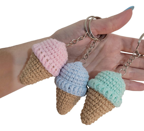 Oferta- Llavero Heladito - Amigurumi Tejido A Crochet