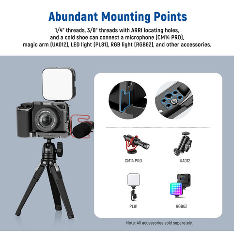 . Neewer Zv-e10 Camera Cage Rig Video W Silicone Grip Para