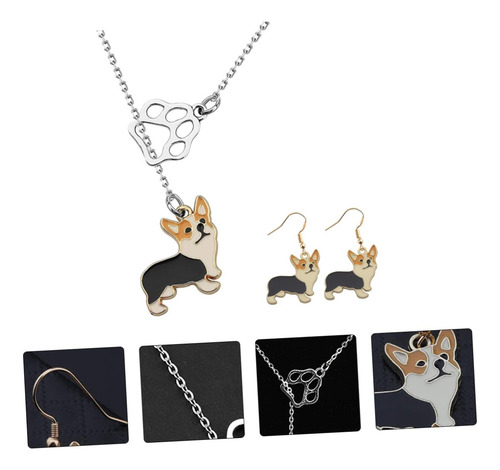 Elegante Juego De Pendientes Con Colgante