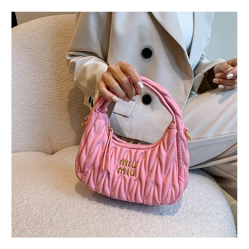 Miu Bolso Miu Bandolera Plisado Mujer,bolso Mano Piel Suave