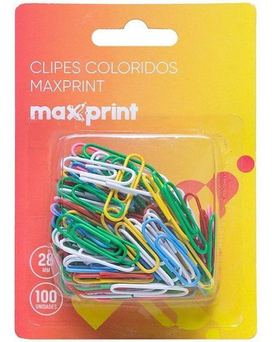 Clipes Coloridos Maxprint Bt C/ 100 Un