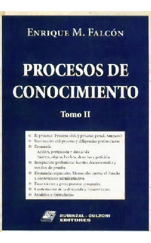 Procesos De Conocimiento (2 Tomos), De Falcon. Editorial Rubinzal - Culzoni Editores