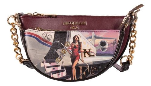 Bolsa Cruzada Nicole Lee Con Bolsa Extraíble Estampada Ss22 Color Travel In Fashion