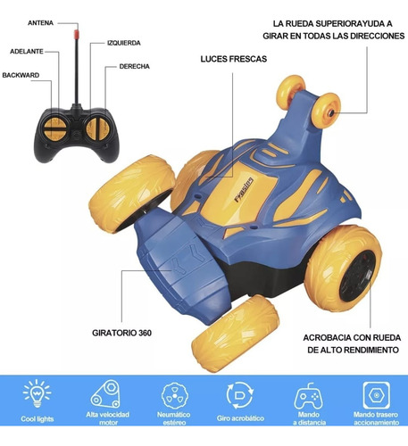 2023 Coche De Control Remoto De Flip 360 °con Luz Y Música
