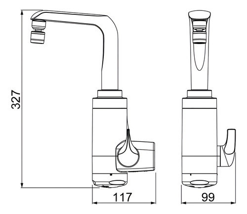Grifo de pared electrónico Bc/Cr - Essence Lorenzetti 220V